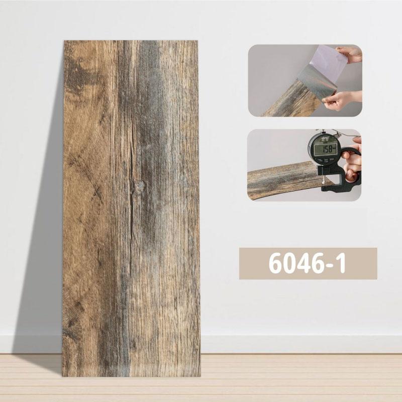 Carreaux de Sol Auto-adhésifs Aspect Bois 45x15cm – Épaissis 1.5mm PVC Stickers Muraux et de Sol, Imperméables à Décoller et Coller Rénovation de la Maison 1PC