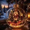 Winter Wonderland Decorations Lighted Clear Christmas Ball Ornaments, Cute Santa Claus/Tree/Snowman/Angel Figure Inside Warm Light Holiday