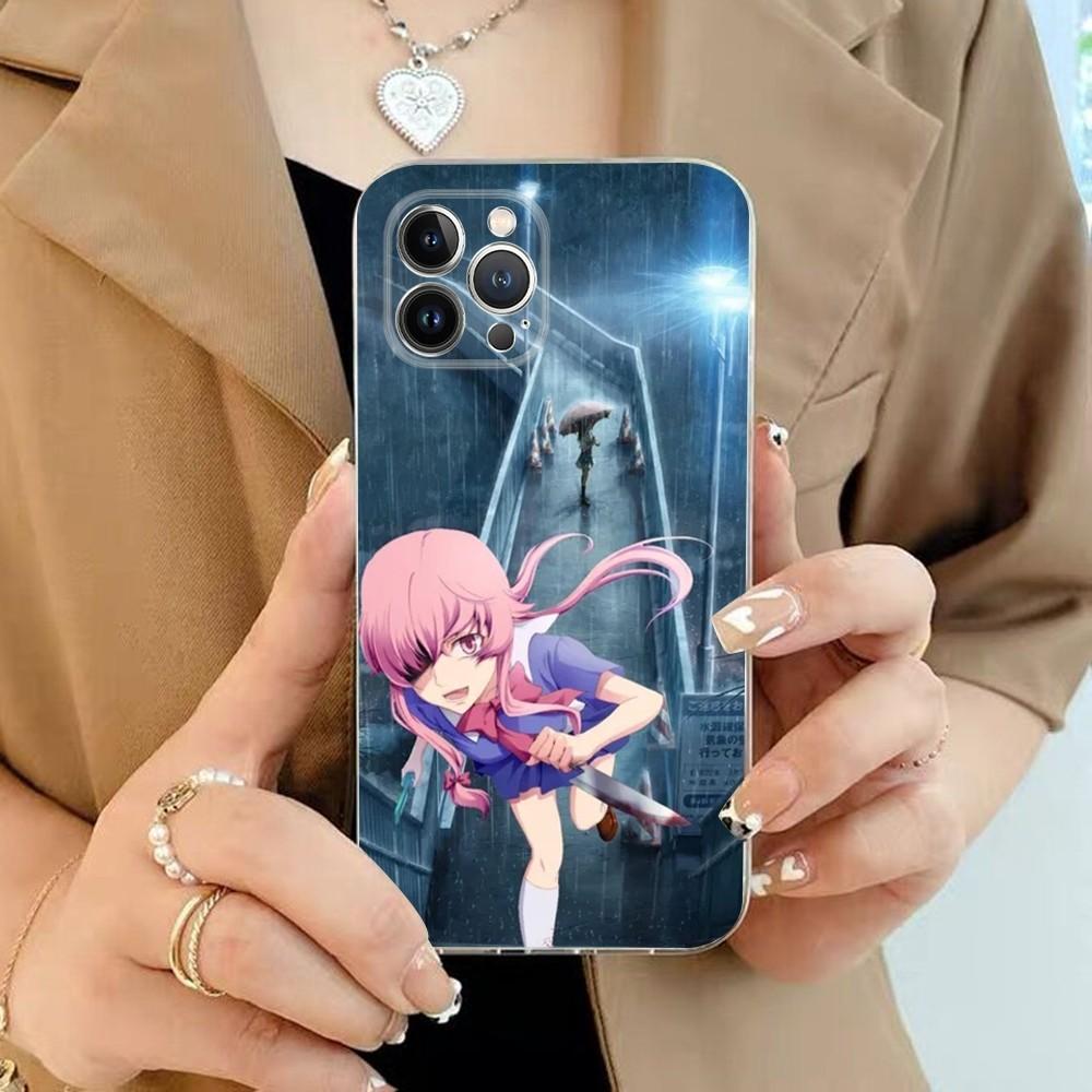 Anime Future Diaries Phone Case For iPhone 15 13 14 Pro Max XS XR 12 11 Pro 13 Mini 6 7 8 Plus Clear Back Cover Capa