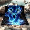 1pc Tiger Blanket- Lightweight Flannel Throw for Sofa, Outdoor, Camping, Livingroom, Office, Chair, and Bed - Digital Printing
