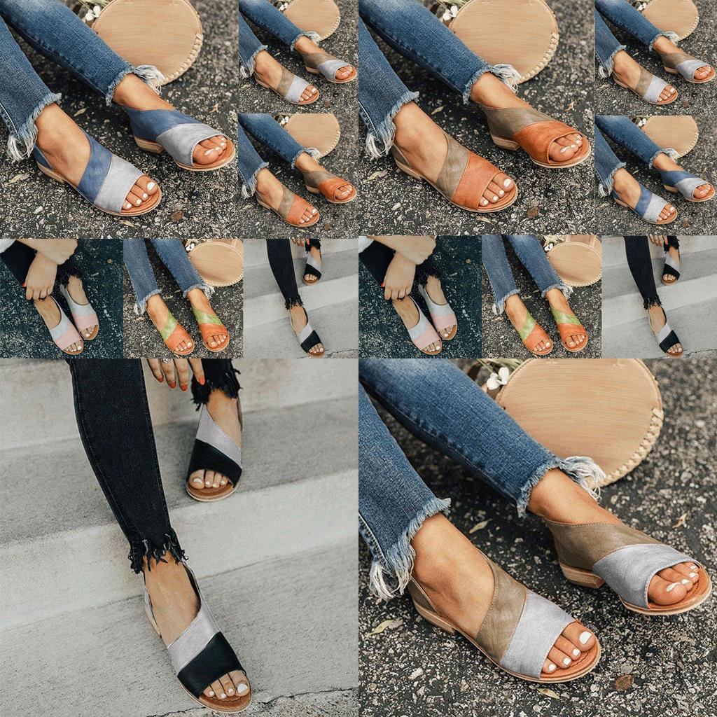 Elegant Women's Fish Mouth Sandals With Stylish Color Matching And Comfort Low Square Heel