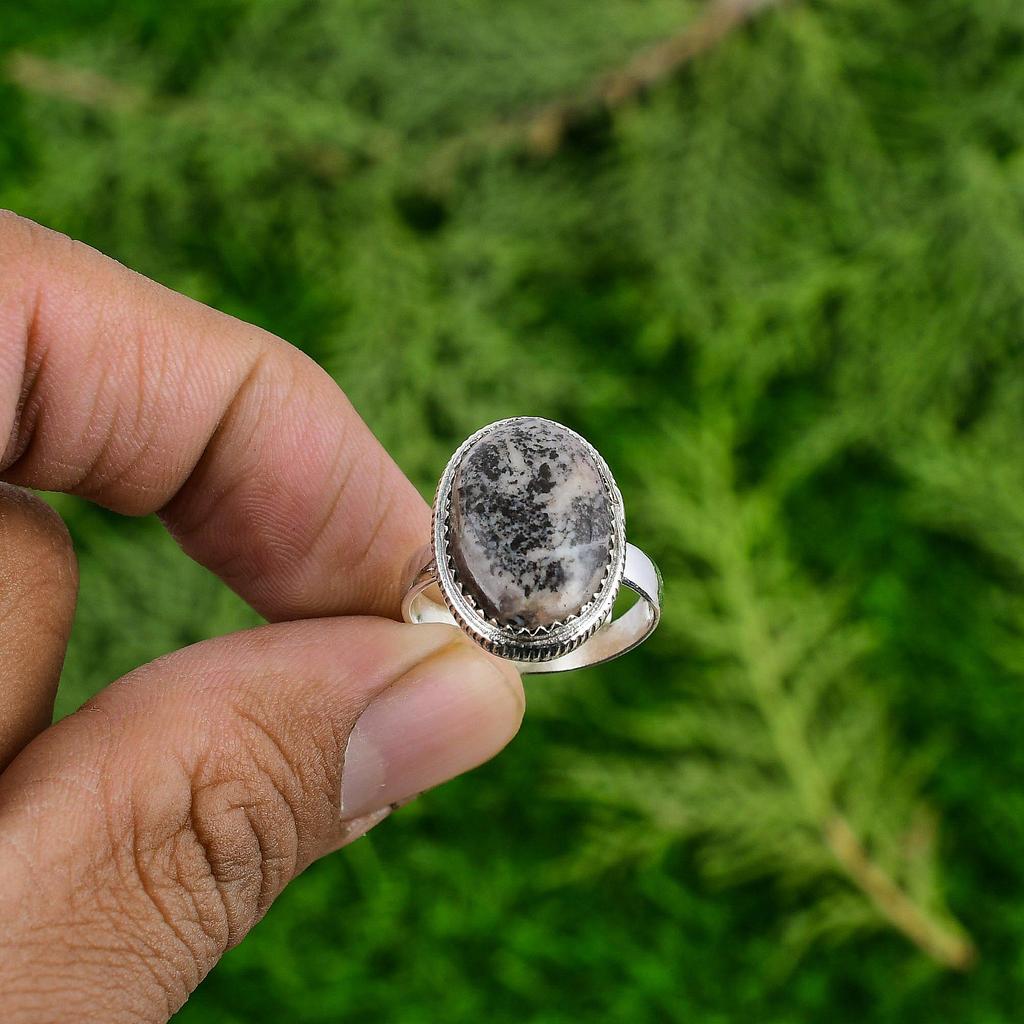 Easter Sale Oval Coconut Jasper Stone Statement Promise Ring Jewelry 925 Silver