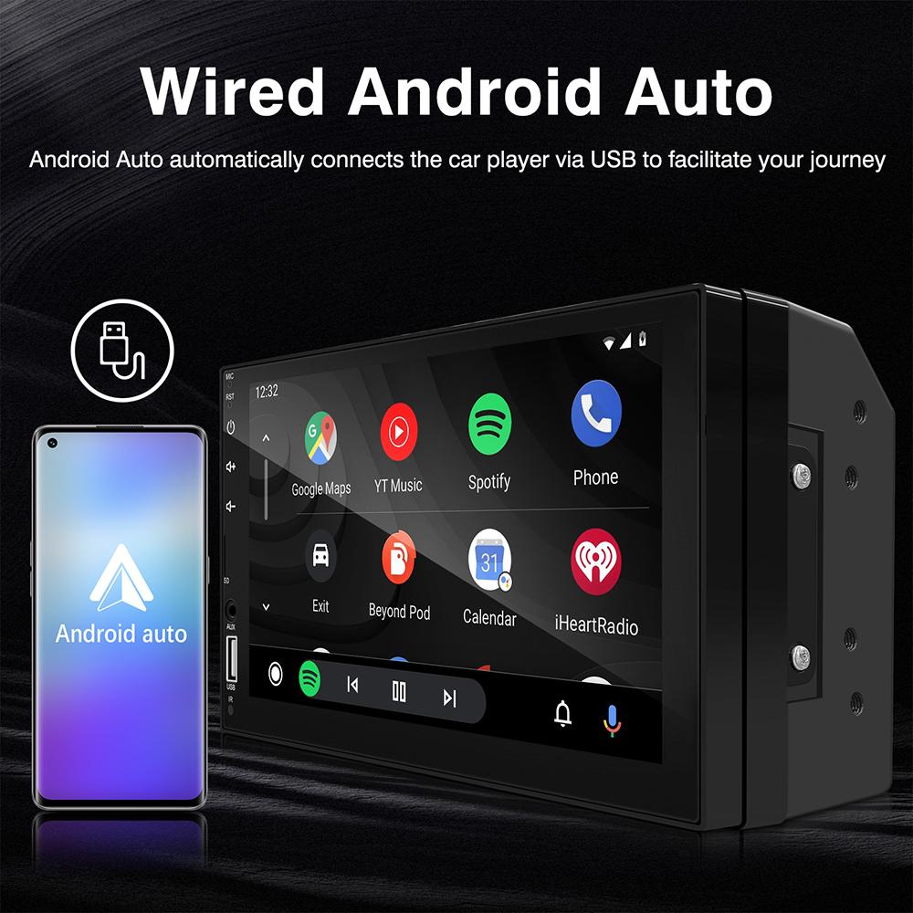 7" For Carplay 2 Din Car Mp5 Radio Touch Screen Stereo FM Audio Stereo Player USB Mp5 Autoradio Support BT Camera