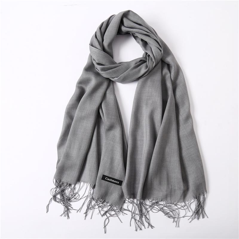 Women's Solid Color Faux Cashmere Scarf, Lightweight Shawl for Spring/Summer & Warm Autumn/Winter Malaysian Headscarf.