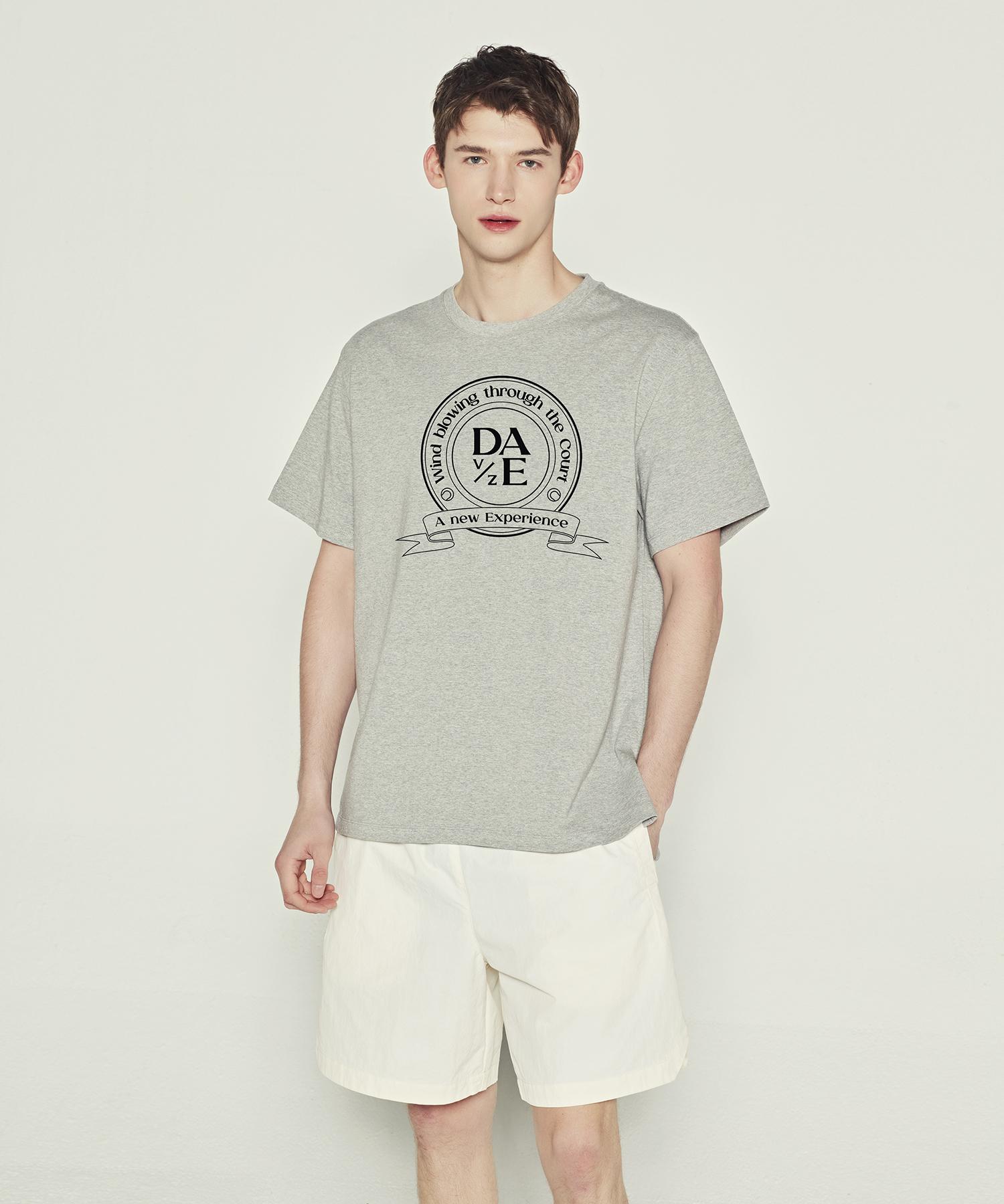 Dave And Days Heritage Logo Boxy Fit Short Sleeve T-Shirt Men S Grey Gray