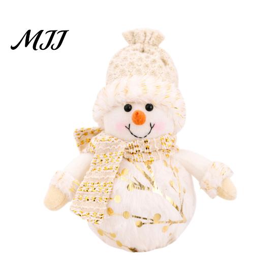 Festive Home Decor Christmas LED Plush Doll Ornaments, Light Up Elk Snowman Santa Claus Room Accent Decoration, Cute Stuffed Toy for Table Holiday