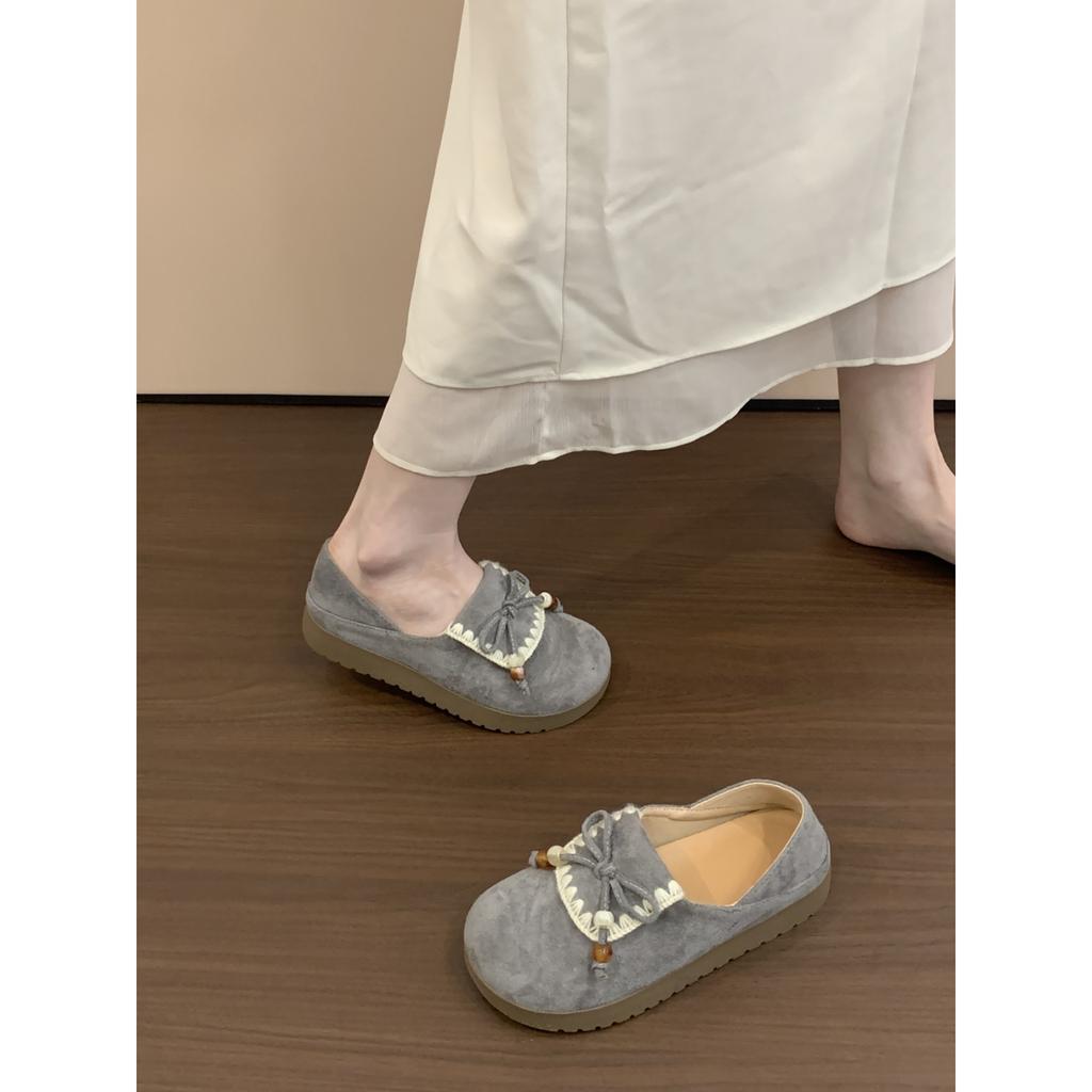 Height Increase Women's Loafers Spring Autumn New Outdoor Non Slip Fashion Bow Knot Casual Shoes Vintage Comfort Soft Sole Flats