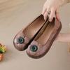 Fashion New natural leather ballet flats women's autumn unique moccasins woman luxury ancient flats soft travel shoes lady flower loafer