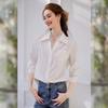 Women's Lapel Lace Patchwork Long Sleeve Blouse