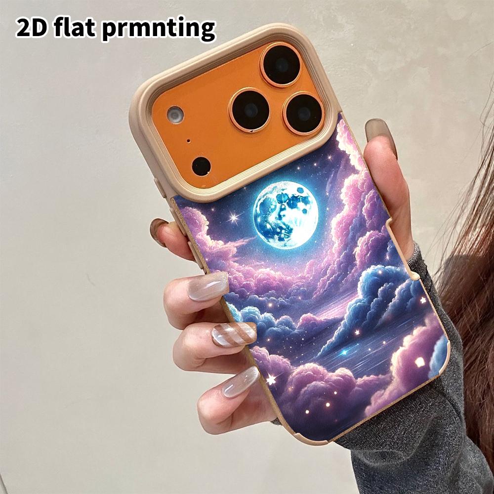 Phone Case: 2D Flat Lambskin Suitable for iPhone 18 17 16 15 14 13 Pro, Galaxy Clouds, Christmas and Halloween Gifts