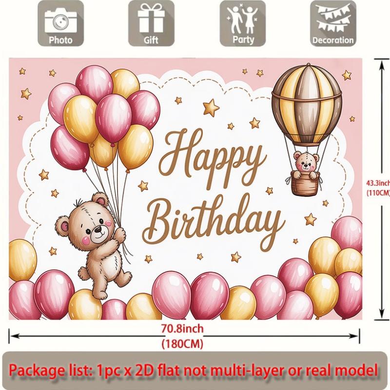 Party Backdrop Flat Bear Balloons Events Wedding Coming Ceremony Four Seasons Event Backdrop Decoration Front Door Decor