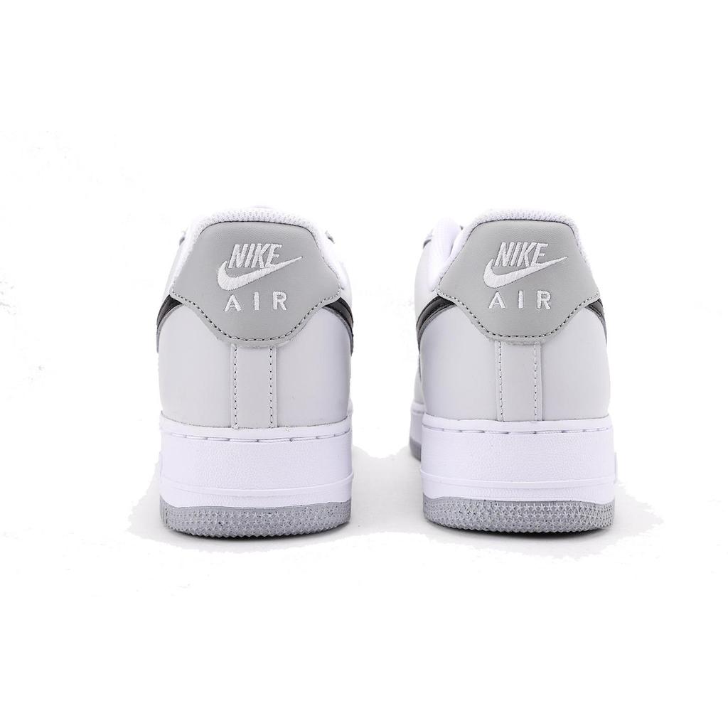 Nike Air Force 1 Coverage Slip Resistant Low Top Skateboard Shoes Men's Gray White Black FJ4146-100(Team59-)