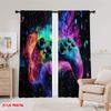 2D flat printing 2Pcs Curtain Gaming Room Curtains Gamer Game Windows Drapes Colorful Galaxy Nebula Window Suitable For Living