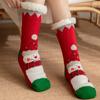 Snowman Thick Thermal Socks Velvet Winter Slipper Socks Kawaii Fleece Socks Women  Indoor
