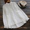 Solid Color Cotton and Linen Loose Shirt Women's Pure Color Cotton and Linen Loose Shirt