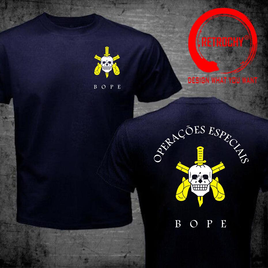 Brazil Bope Special Force Army Military T Shirt Unisex Fashion Summer Cotton Tshirt Short Sleeve ONeck TShirt New S5xl Clothing