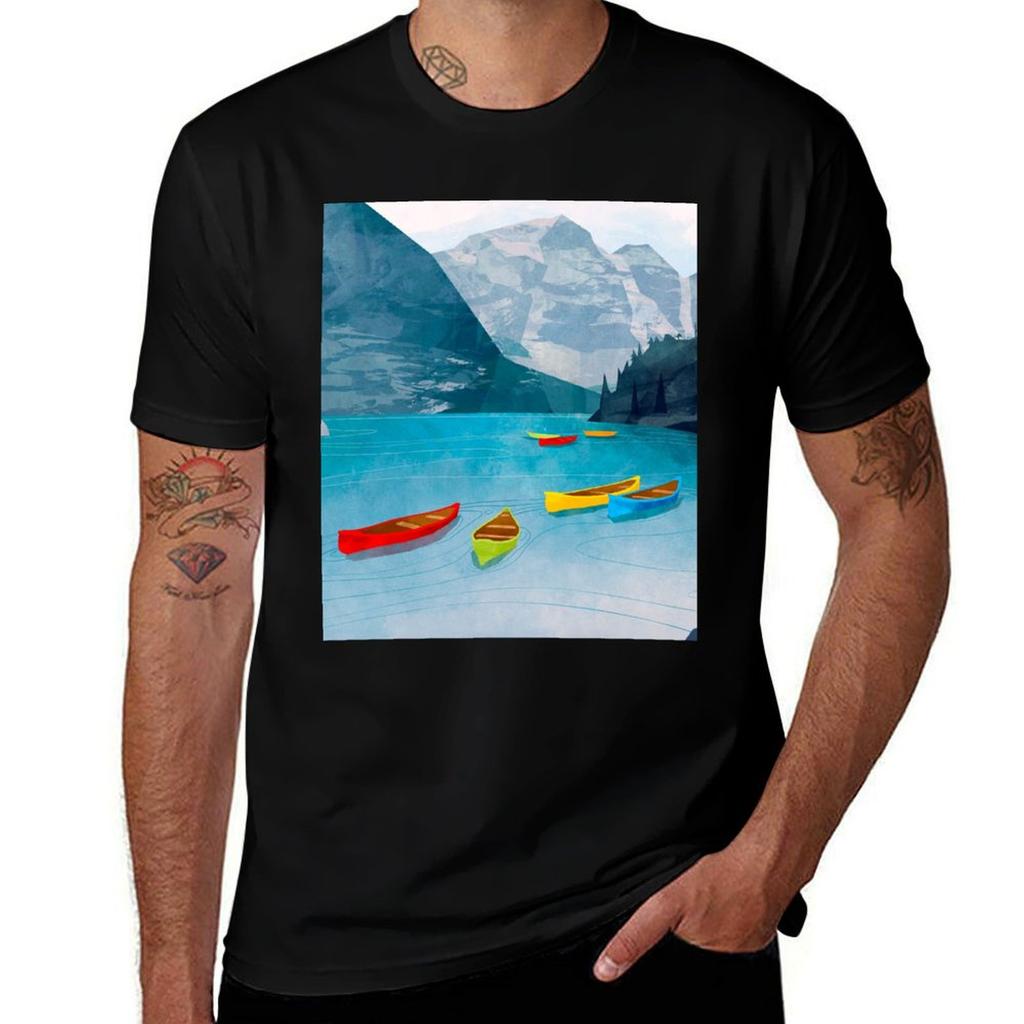Canadian Canoes Tshirt Active Sports Short Sleeve Cotton Shirt