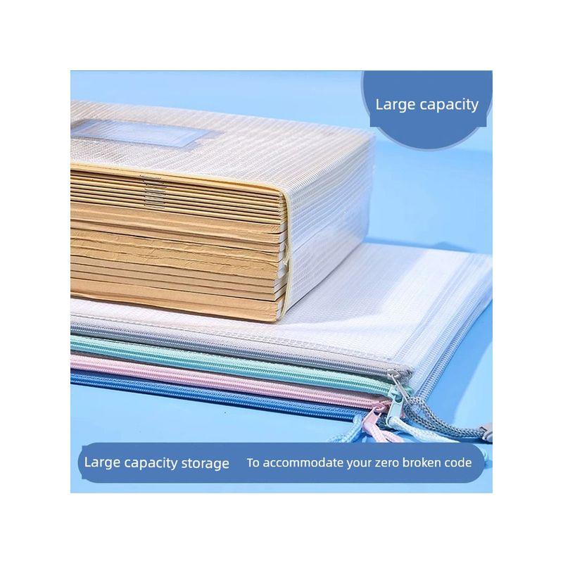 Large Capacity Folder Information Bag for Students A5 Small Mesh Zipper Bag Stationery Subject Test Paper Storage Bag File Briefbag Zipper Bag Storage