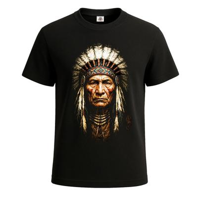 Native Spirit Rostro Indio Indio Rojo Camiseta de Biker Camiseta Superior