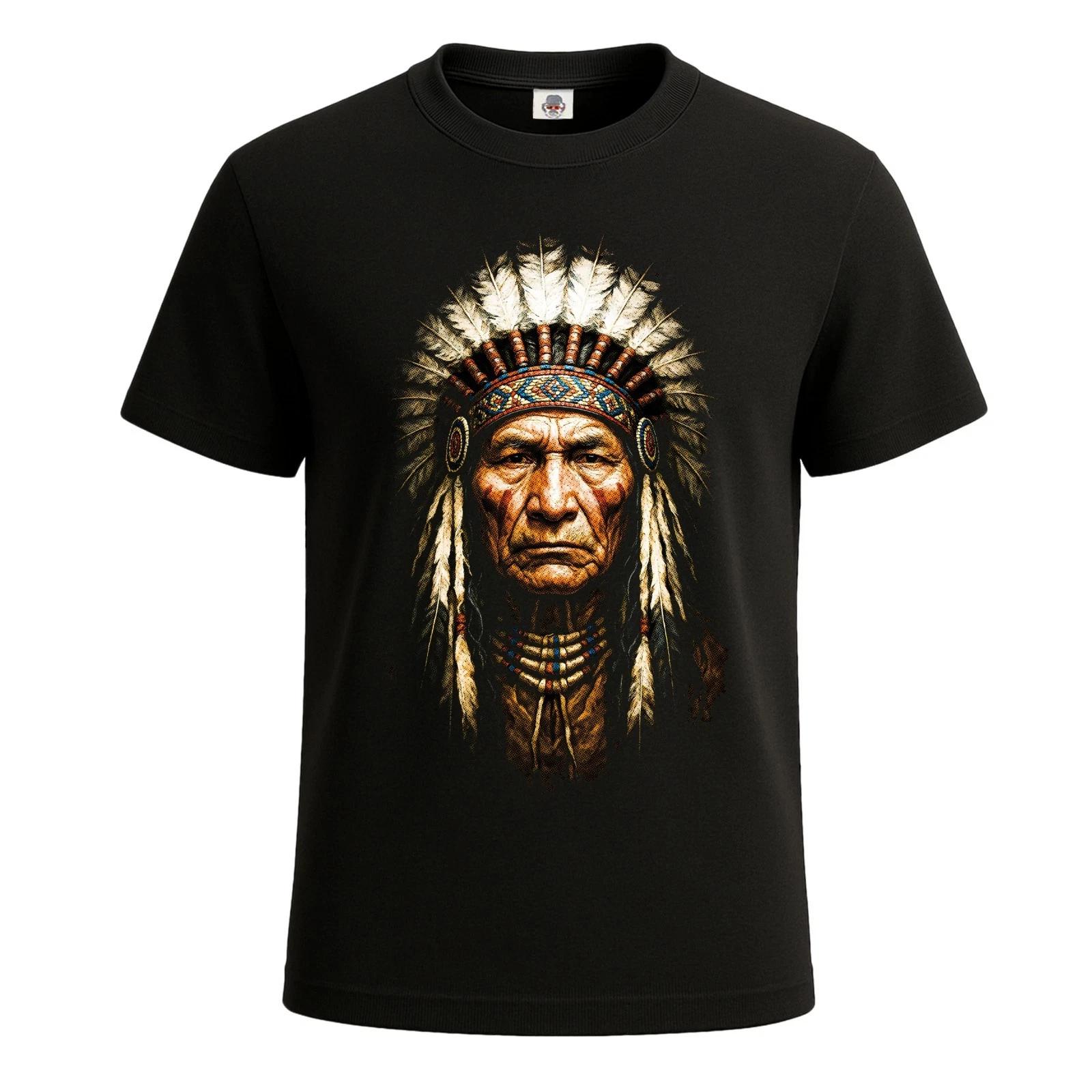 

Native Spirit Indian Face Red Indian Biker tshirt Top Tee M