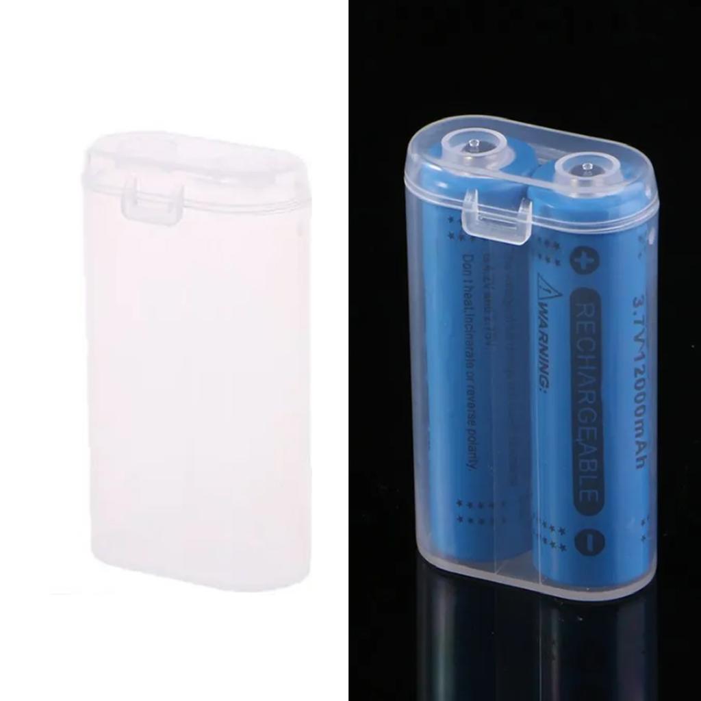 Transparent Battery Storage Box Hard Battery Container Holder Case for 18650 or CR123A Battery