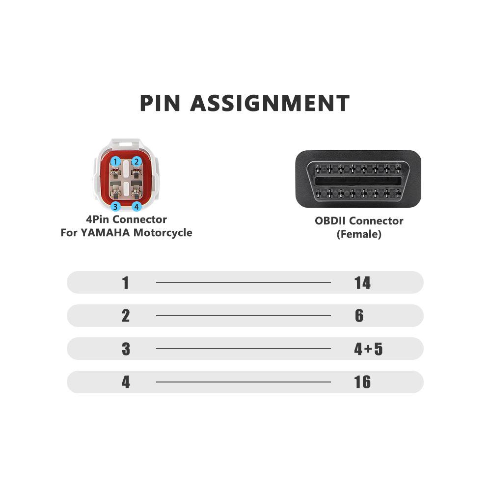 Yamaha Motorcycle OBD To 4-Pin Adapter Cable
