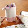 Creative Retractable Pencil Case School Stationery Storage Bag Solid Color Pen Case Cute Pen Holder Gifts for Pen Bag