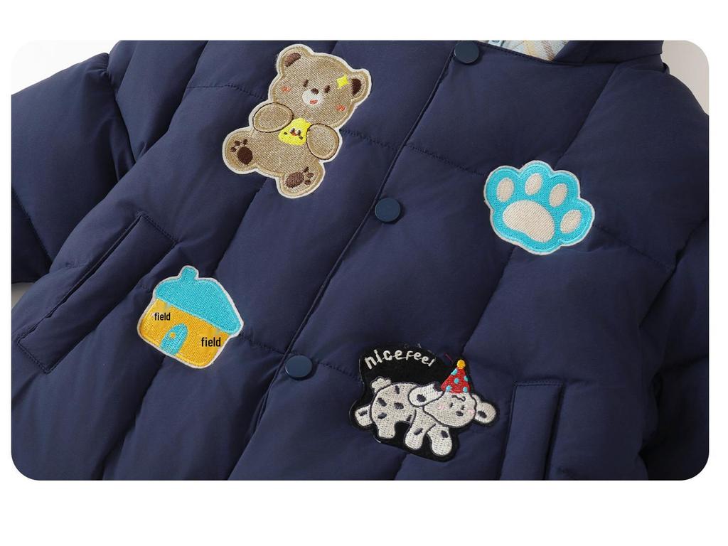 Kaka Panda Kids' Winter Padded Jacket: Warm Cotton Coat for Boys, Girls, and Toddlers (Autumn/Winter)