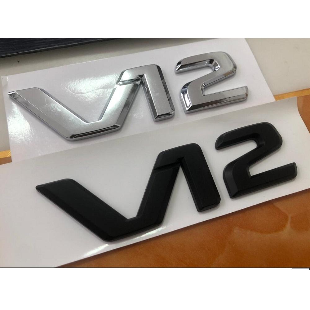 Chrome Black V12 V 12 Letters Sides Fender Badges Emblems for Mercedes Benz MAYBACH S500L S600L S63 S65 S65L AMG