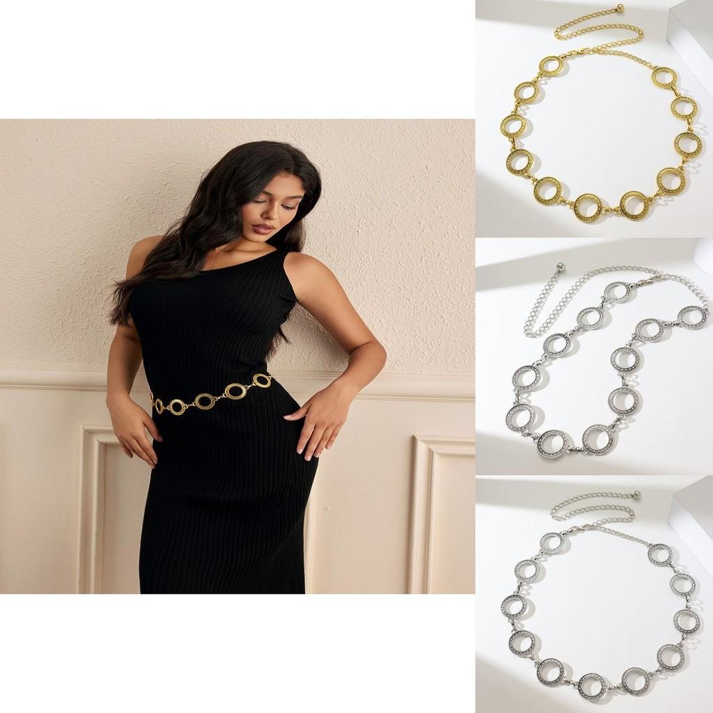 Spring Fashion Metal Waist Chain For Women With Carved Details For Casual Wear
