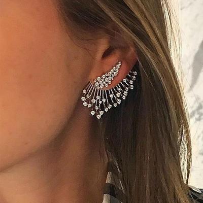 New Dazzling Crystal Zircon Unique Design Gorgeous Women Earring for Party Anniversary Gift Female Ear Ring Statement Jewelry