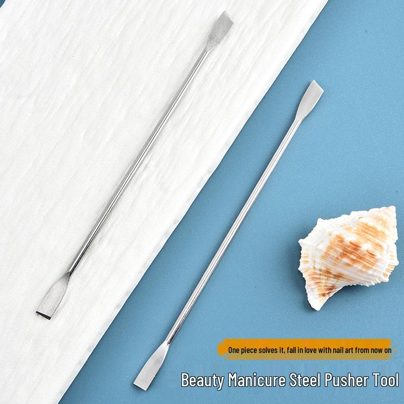 Stainless Steel Double-Headed Nail Pusher & Dead Skin Remover Tool for Manicure and Beauty Salon