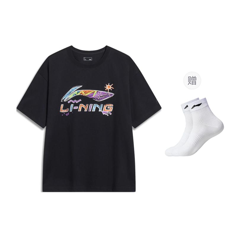Li Ning Sports Life Collection T Shirt Men's Black AHSU745-1