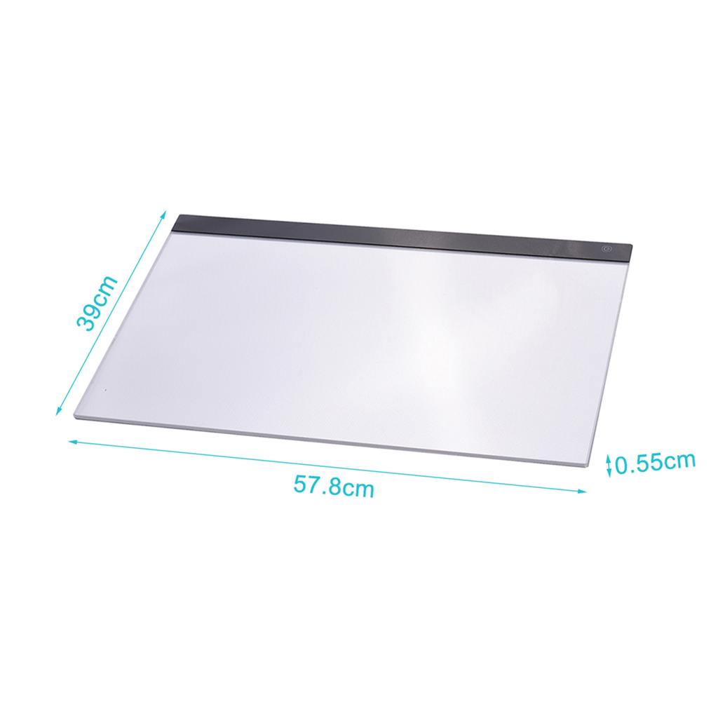 A2 Large Ultra thin LED Light Pad Box Painting Tracing Panel Copyboard Stepless Adjustable Brightness USB Powered for