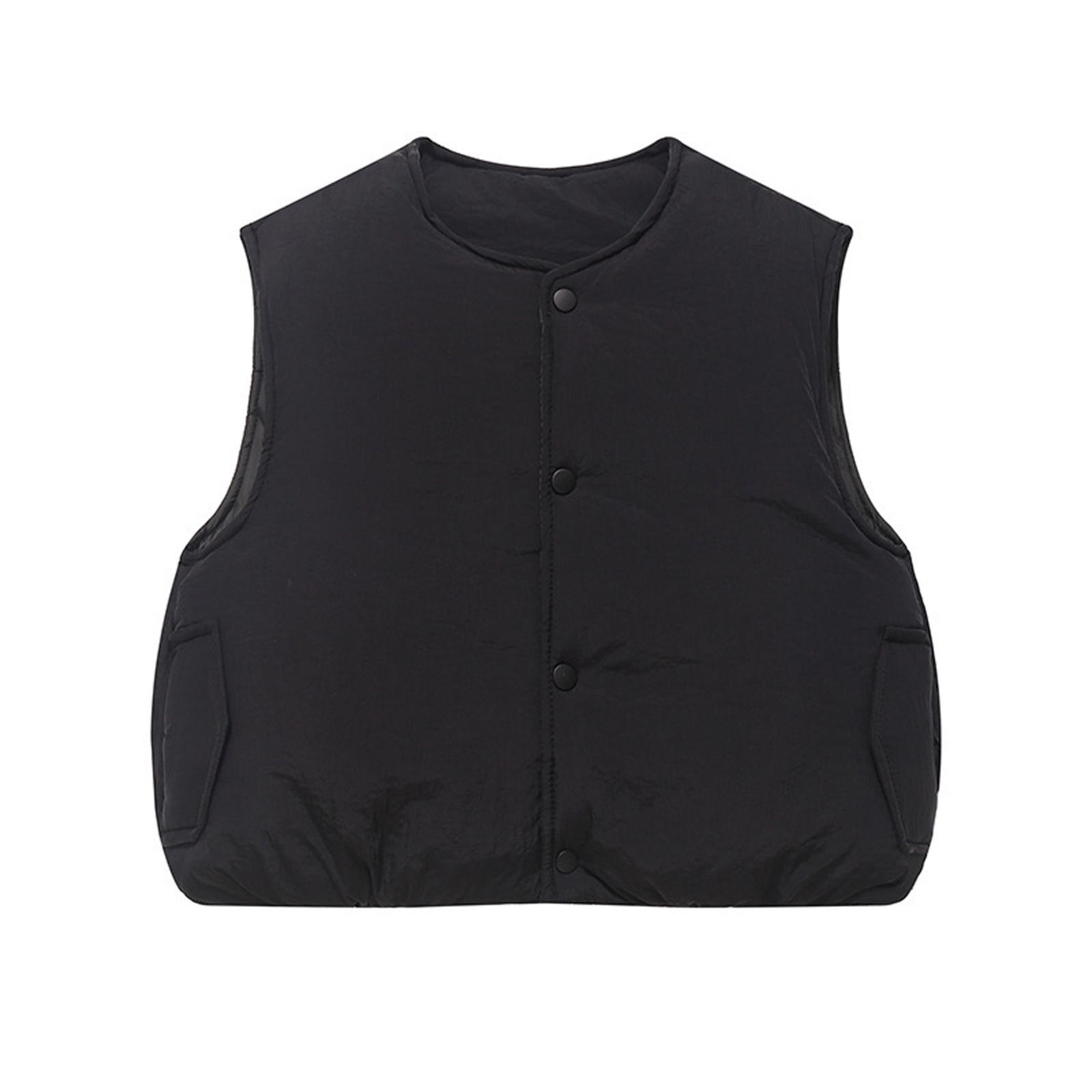 

Детская модная повседневная куртка-жилет с капюшоном 130 чёрный