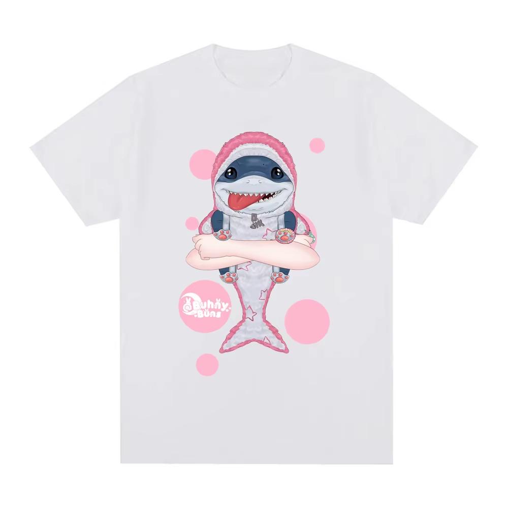 Jeff The Landshark Casual Tshirt Cotton High Quality Cartoon Print Fashion Teeshirt Short Sleeve  Women Clothes S