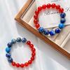 Large Particle Oil Painting 12Mm Natural Lapis Lazuli Chalcedony Agate Bracelet Bracelet