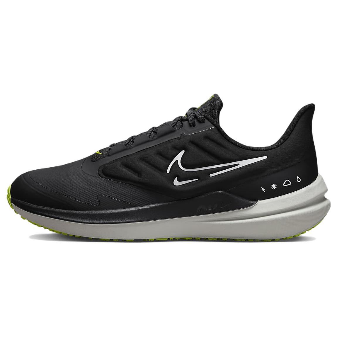 

новые Nike Air Zoom Winflo 9 Shield Черный Белый Вольт 40