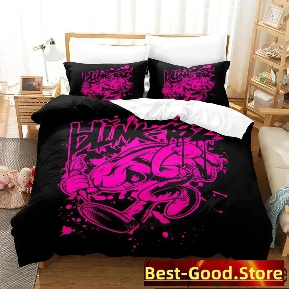 Juego de Cama Impresión 3D Top Blink-182 Niños Jóvenes Niñas Jóvenes Individual Doble Queen King Medidas Suave Funda Nórdica Funda de Almohada Cama Para niños Adulto