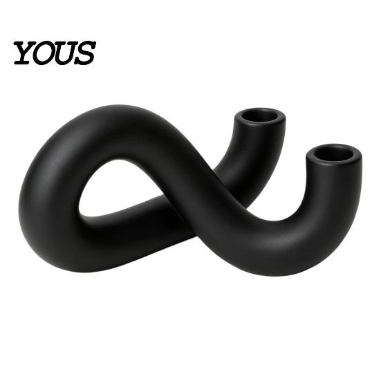 Unique 3D Printed Candle Stand Infinity Loop Taper Holder, Abstract 2?Candlestick Geometric for Two Candles Minimalist Dining Table Decor,