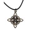 Triquetra Celtic Knot Pendant Necklace Wiccan Occult Protection Jewelry With 45cm Leather Chain
