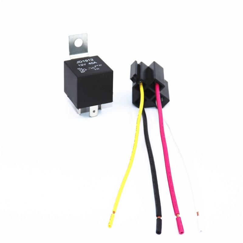 1PCS 4 5-Pin Waterproof Car Relay 12 24 V and Harness Heavy Duty SPDT Automotive Relay With Black Red Copper Terminal Auto Relay