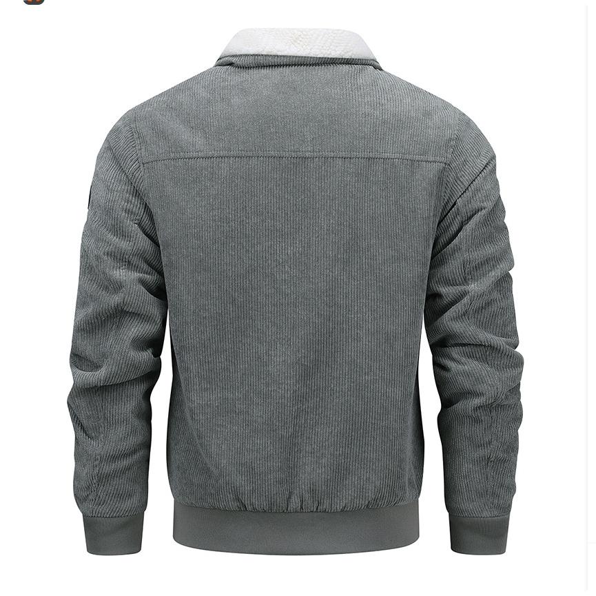 Jacket Men's Winter Style Men's Lapel Jacket Plus Velvet Thickened Casual Plus Size Warm Tooling Top