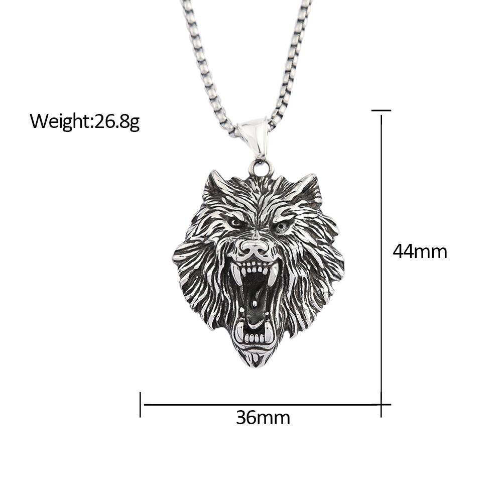 Trendy Nordic Viking Wolf Necklace for Men Popular Charm Stainless Steel Mythology Fenrir Necklaces Amulet Jewelry