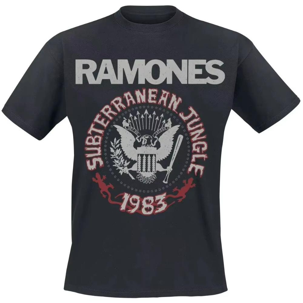 Summer Ramones 1983 Eagle Pattern T-shirt Unisex Heavy Metal Retro Band Rock Street Hip-hop Enthusiast shirt S