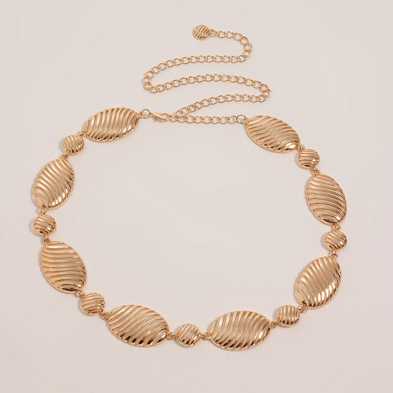 Ethnische Goldmetall Hohl Geometrische Taillenkette Für Frauen Sommer Mode Accessoire