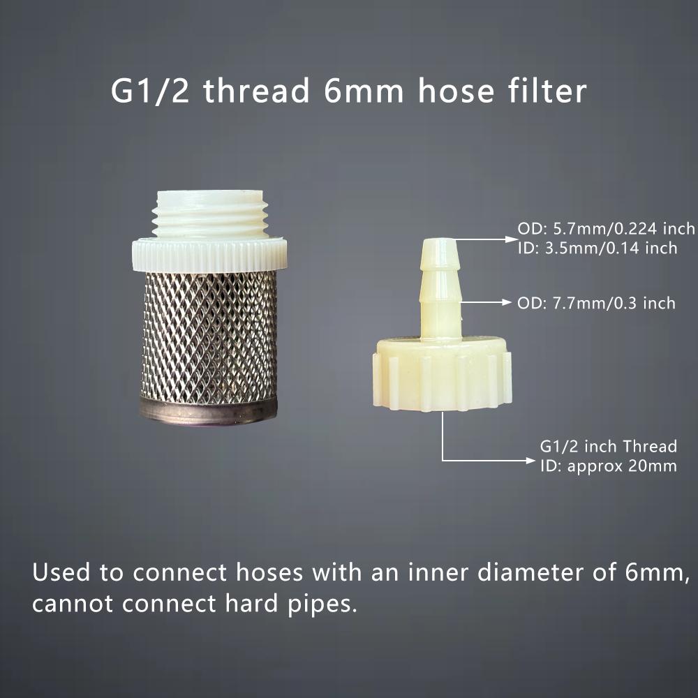 

1 Set Hose Stainless Steel Filter 6mm 8mm 10mm 12mm 16mm 20mm for Fish Tank Aquarium Garden Other