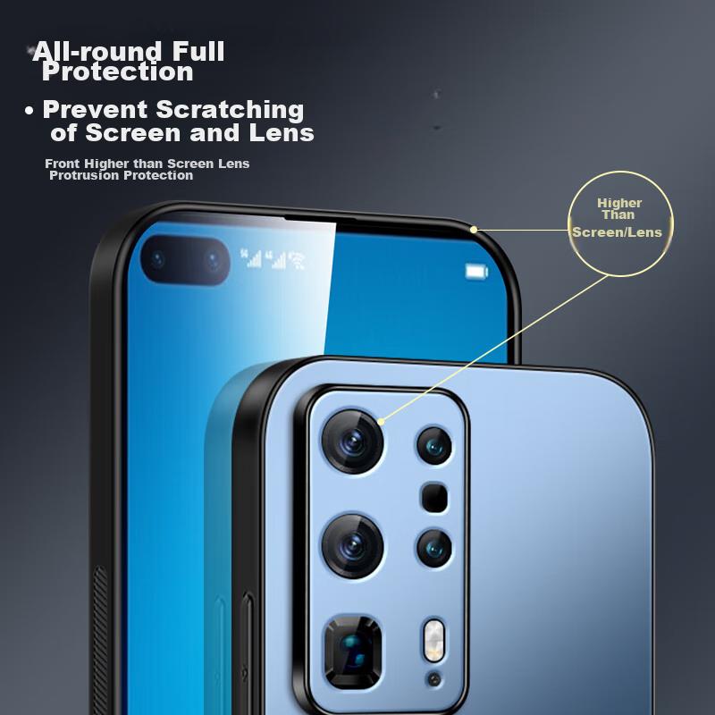 Huawei P40 Pro+ Phone Case, P40 Pro+ Protective Cover, AG Frosted Lens Full Protection Shockproof Soft Case, HUAWEI Simplen, Outer, Graphite Black