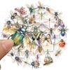 50PCS Transparent Insects Animals Stickers Realistic Bug Sticker Nature Insect Decals Waterproof Vinyl Decal for Scrapbook