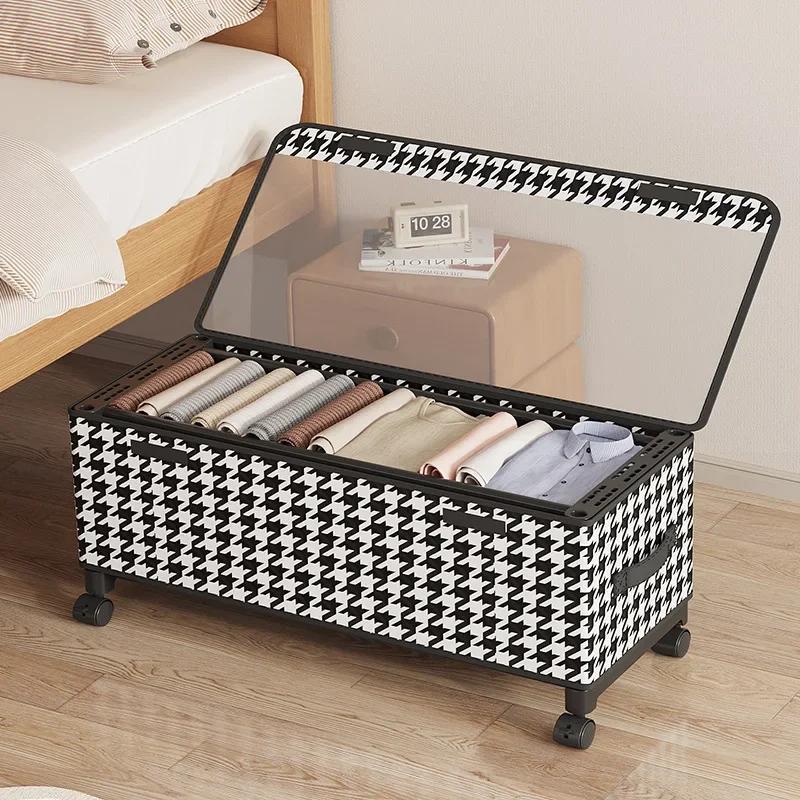 Mobile Under-bed Storage Organizer - Large Capacity Dust-proof Box with Wheels Practical Clothes & Toys Sorting Chest for Home